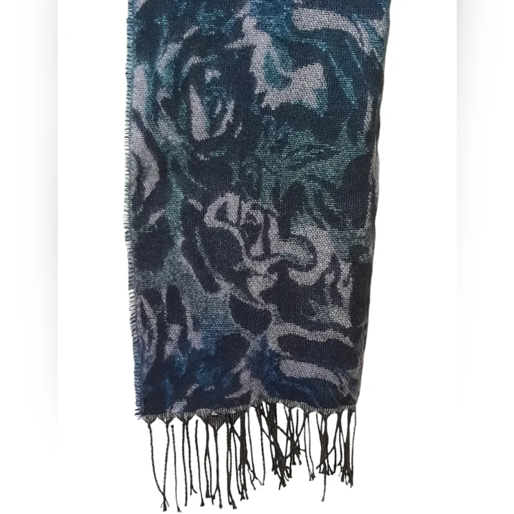Steve Madden Women's Purple Floral Fringe Scarf